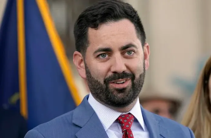 FILE — Mike Lawler speaks during a news conference,