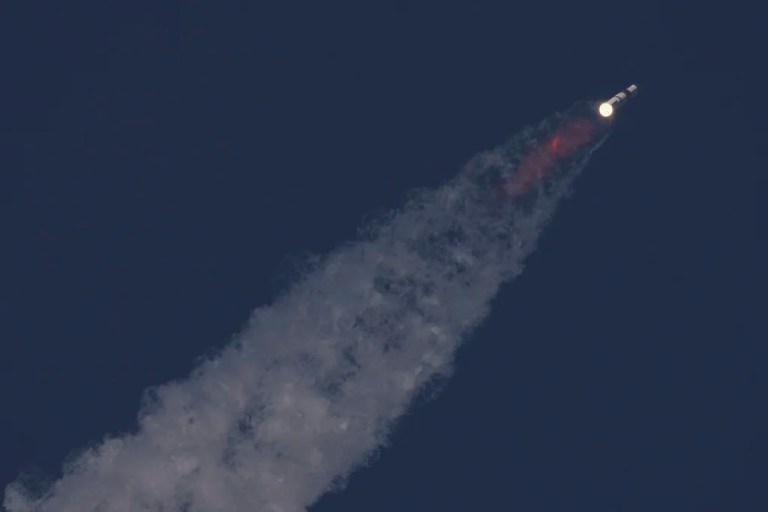 SpaceX's mega rocket Starship makes a test flight from Starbase, Texas, Tuesday, May 27, 2025.