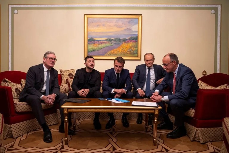 European leaders huddle in Kyiv for summit, push for 30-day ceasefire