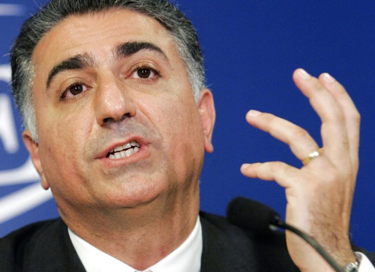 FILE - In this June 7, 2006 file photo, Reza Pahlavi, the son of Iran's toppled Shah Mohammad Reza Pahlavi holds a news conference in Paris. In an interview Thursday, Dec. 31, 2009
