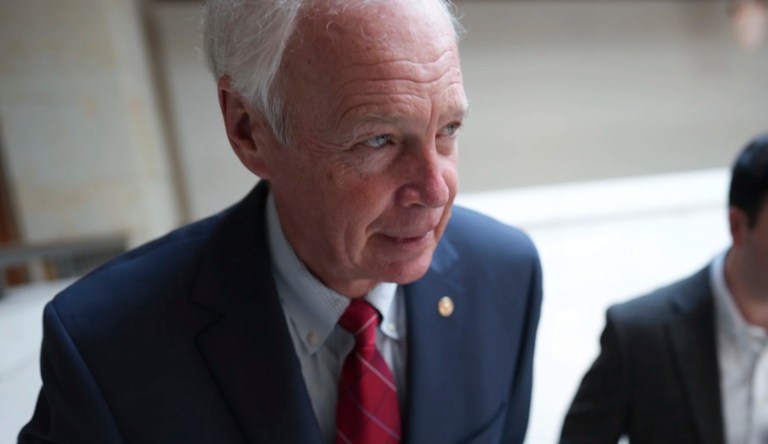 Sen. Ron Johnson, R-Wis., departs a classified briefing on President Donald Trump's directed strikes on Iranian nuclear facilities last weekend and his announcement on Monday that Israel and Iran had reached a ceasefire agreement, at the Capitol in Washington, Thursday, June 26, 2025.