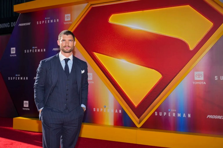 David Corenswet arrives at the premiere of 