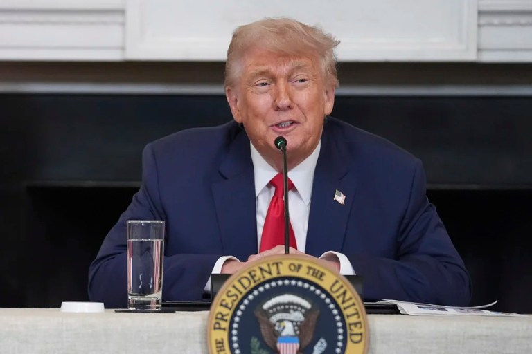 President Donald Trump spoke at Fort Bragg on Tuesday, June 10.