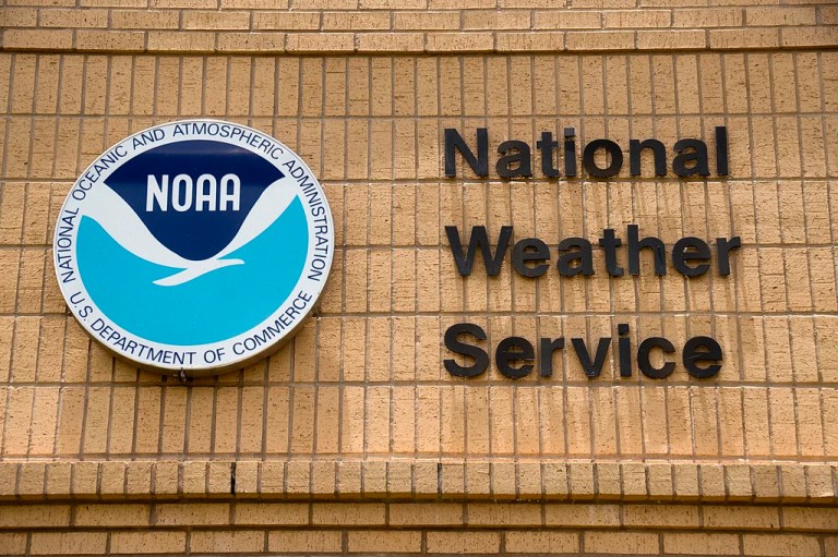 The National Weather Service monitoring station is seen in Brownville, Texas, May 23, 2014.