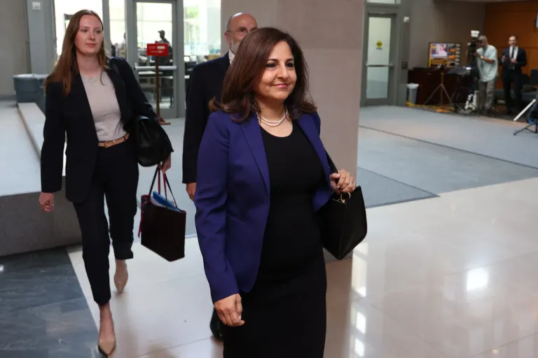 Neera Tanden, a former White House aide, appears on Capitol Hill for a closed-door interview on President Joe Biden's use of the autopen on June 24, 2025. The House Oversight Committee has been investigating Biden's White House aides and whether there was a health cover-up. (Graeme Jennings/Washington Examiner)