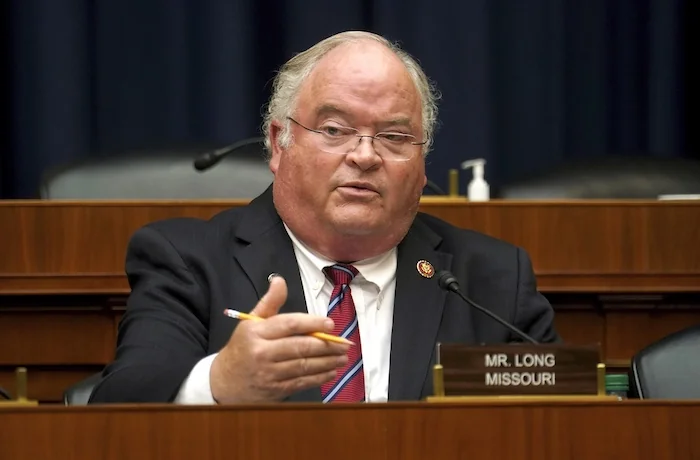 FILE - Rep. Billy Long, R-Mo., asks questions during a House Energy and Commerce Subcommittee on Health hearing May 14, 2020