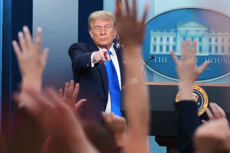 President Donald Trump appeared in high spirits Friday after the U.S. Supreme Court ruled that district courts cannot issue nationwide injunctions, a significant victory for the president's agenda in the face of mounting legal challenges.