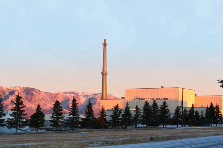 This photo released by Idaho National Laboratory shows its Advanced Test Reactor at sunrise at Idaho National Laboratory's desert site about 50 miles west of Idaho Falls, on Jan. 31, 2007. Scientists in Idaho have completed a rare overhaul of one of the world's most powerful nuclear test reactors. Officials at the Idaho National Laboratory said Monday, April 18, 2022, that normal operations are expected to resume later this spring at the Advanced Test Reactor following low-power system checks to make sure the reactor is in working order.