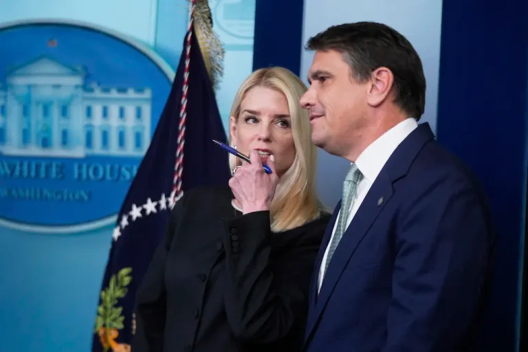 Attorney General Pam Bondi and Deputy Attorney General Todd Blanche in June 2025.