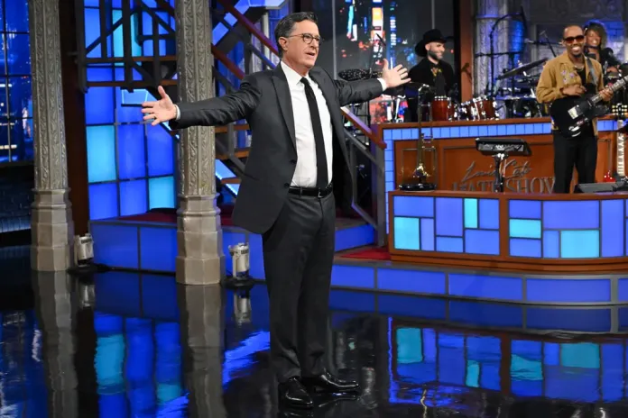 Stephen Colbert during a taping of "The Late Show with Stephen Colbert" on Monday, July 21, 2025, in New York.