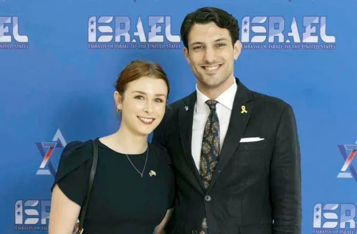 Israeli citizen Yaron Lischinsky, right, with U.S. citizen Sarah Milgrim. The two staff members of the Israeli Embassy in Washington, D.C., were shot and killed while leaving an event at a Jewish museum, May 21, 2025.