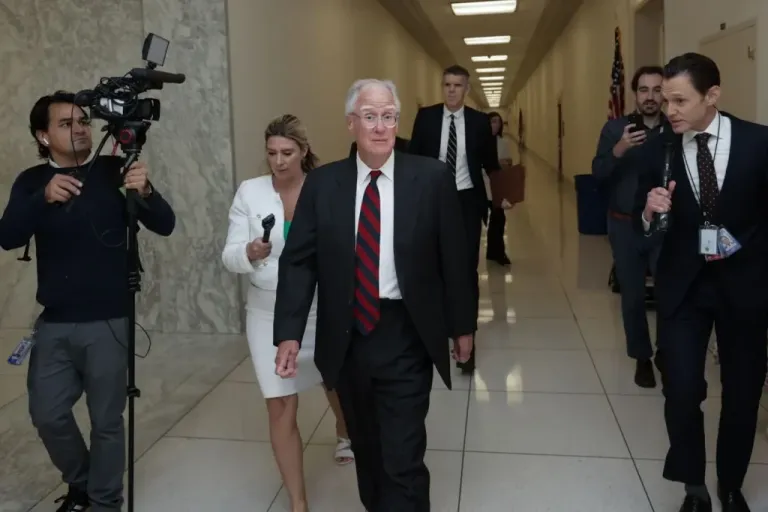 Mike Donilon, aide to former President Joe Biden, apperars on Capitol Hill on July 31, 2025 for the Biden autopen investigation. (Graeme Jennings/Washington Examiner)