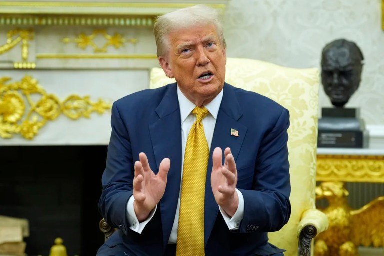 President Donald Trump meets with Philippine President Ferdinand Marcos Jr. in the Oval Office of the White House, Tuesday, July 22, 2025, in Washington