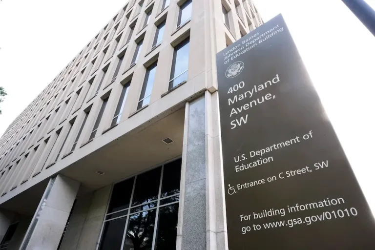 This is the Lyndon Baines Johnson Department of Education Building in Washington, D.C., on Monday, May 5, 2025.