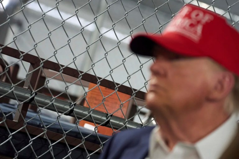 President Donald Trump tours 