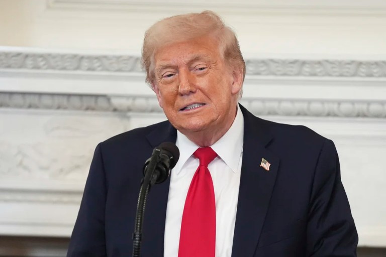 President Donald Trump speaks during the White House Faith Office luncheon in the State Dining Room, Monday, July 14, 2025, in Washington.