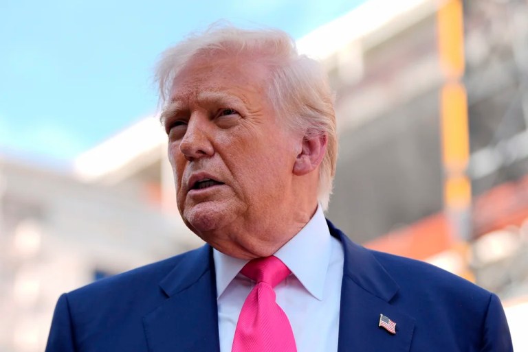 President Donald Trump visits the Federal Reserve, Thursday, July 24, 2025, in Washington.
