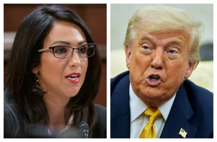 Rep. Lauren Boebert (R-CO) next to President Donald Trump.
