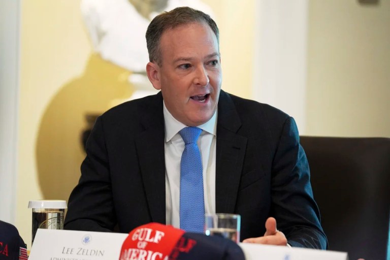EPA Administrator Lee Zeldin speaks during a cabinet meeting at the White House, April 30, 2025, in Washington.