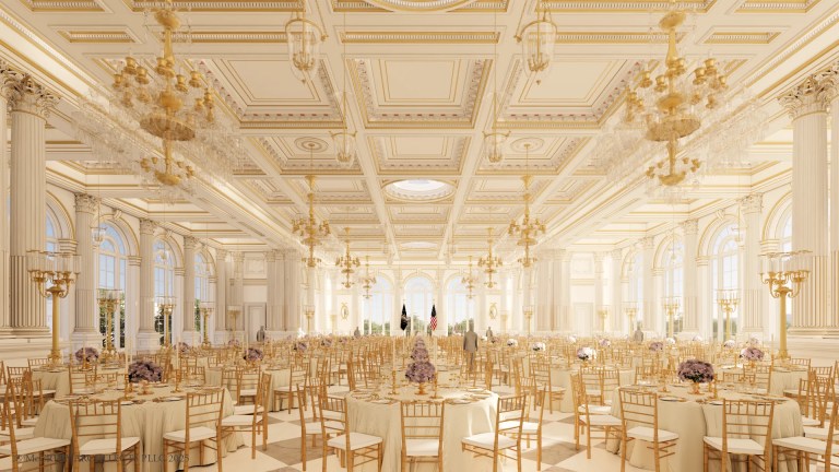 White House rendering of ballroom that will be under construction. (handout from White House)