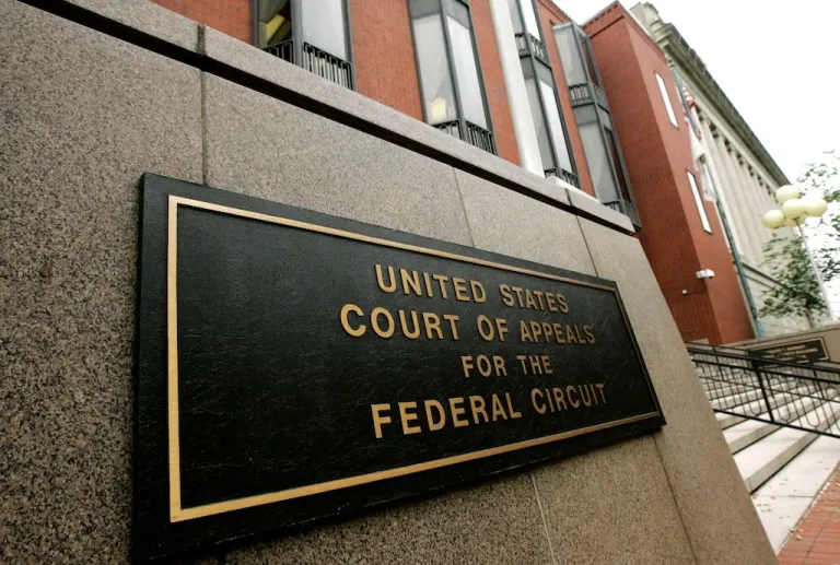 FILE - The U.S. Court of Appeals for the Federal Circuit, Aug. 22, 2007, in Washington. Judge Pauline Newman, a 96-year-old U.S. federal appeals court judge, has been barred from hearing cases for a year after a panel said she refused to undergo medical testing over concerns she's no longer mentally fit to serve on the bench. (AP Photo/Haraz N. Ghanbari, File)