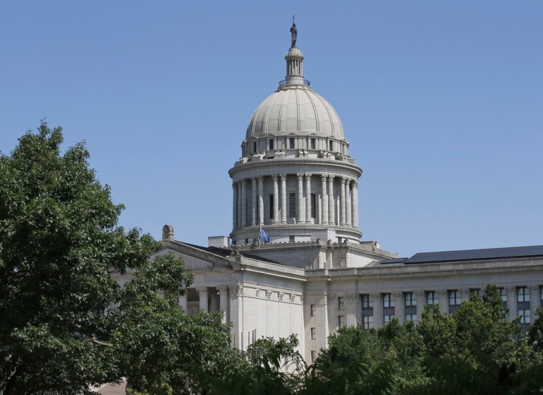 The Oklahoma state Capitol .