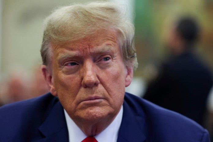 Former President Donald Trump attends the closing arguments in the Trump Organization civil fraud trial at New York State Supreme Court in New York, Jan. 11, 2024.