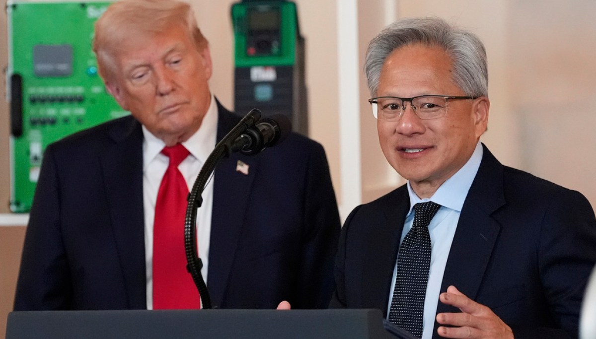 Nvidia’s Jensen Huang joins Trump on Air Force One during Alaska pit stop for China trip
