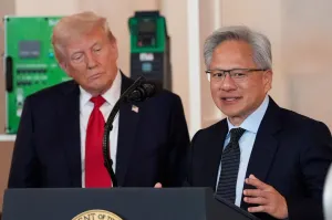 Nvidia’s Jensen Huang joins Trump on Air Force One during Alaska pit stop for China trip