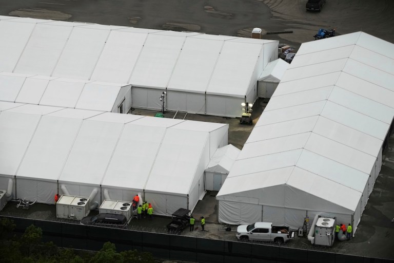 Work progresses on a new migrant detention facility dubbed 