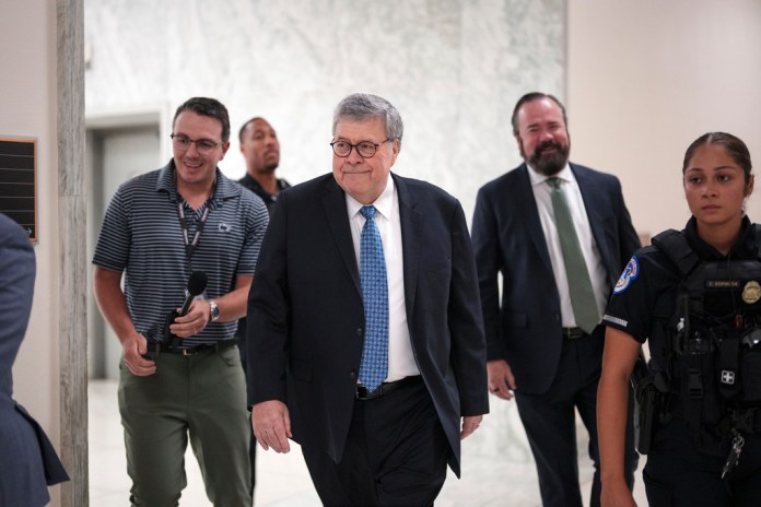 Bill Barr arrives for Oversight Committee investigation into Epstein