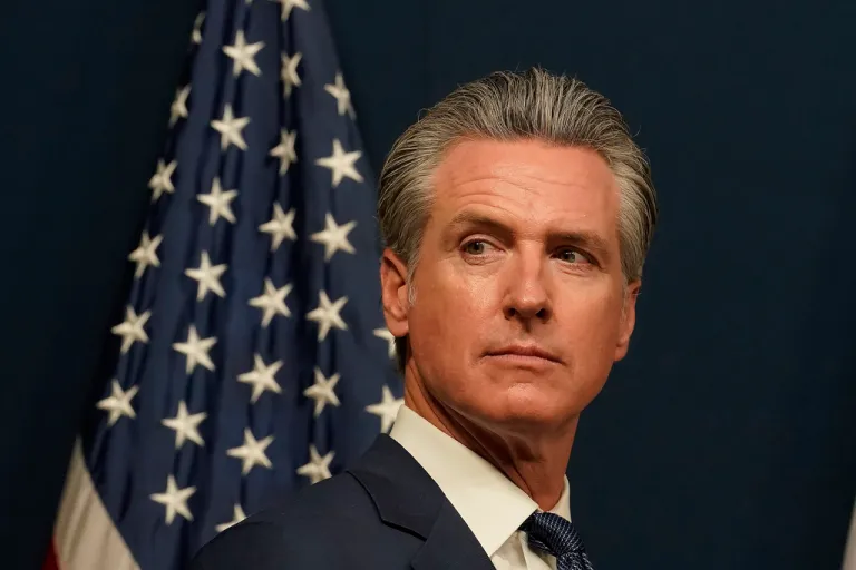 Gov. Gavin Newsom (D-CA) at a press conference.