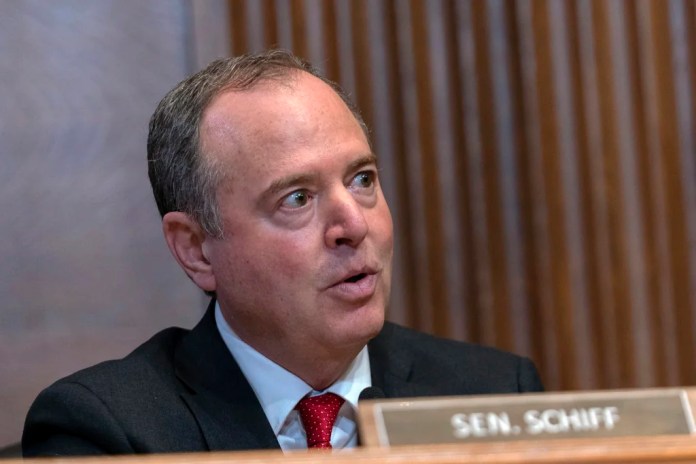 Sen. Adam Schiff, D-Calif. speaks during the nominations of David Fotouhi nominated to be Deputy Administrator of the Environmental Protection Agency (EPA) and Aaron Szabo nominated to be Assistant Administrator for the Office of Air and Radiation of the EPA, during the Senate Environment and Public Works Committee hearing on Capitol Hill on Wednesday, March 5, 2025, in Washington.