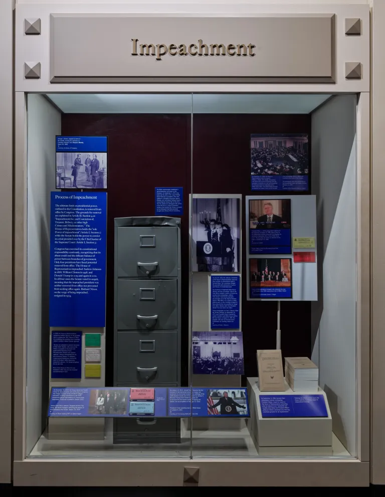 The Smithsonian installed the above new placard to its impeachment display, returning mentions of President Donald Trump.