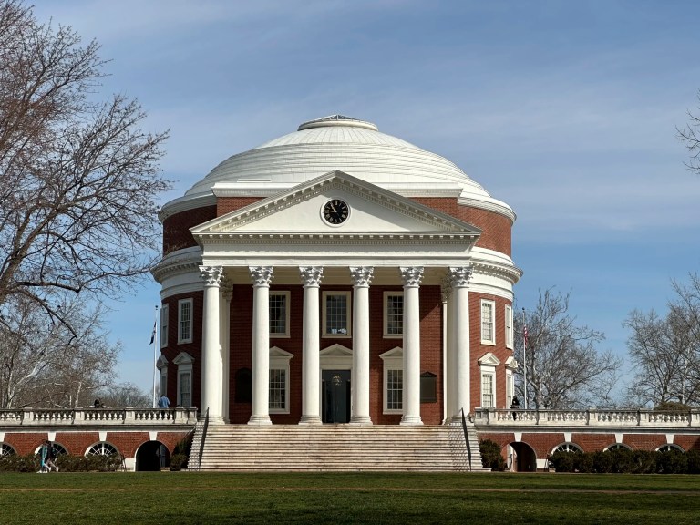 The Rotunda is shown at the University of Virginia on March 1, 2024 in Charlottesville.