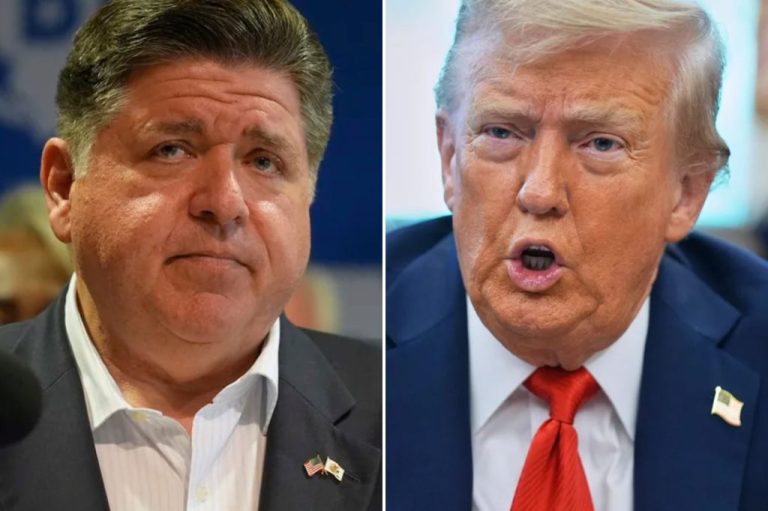 JB Pritzker and Donald Trump