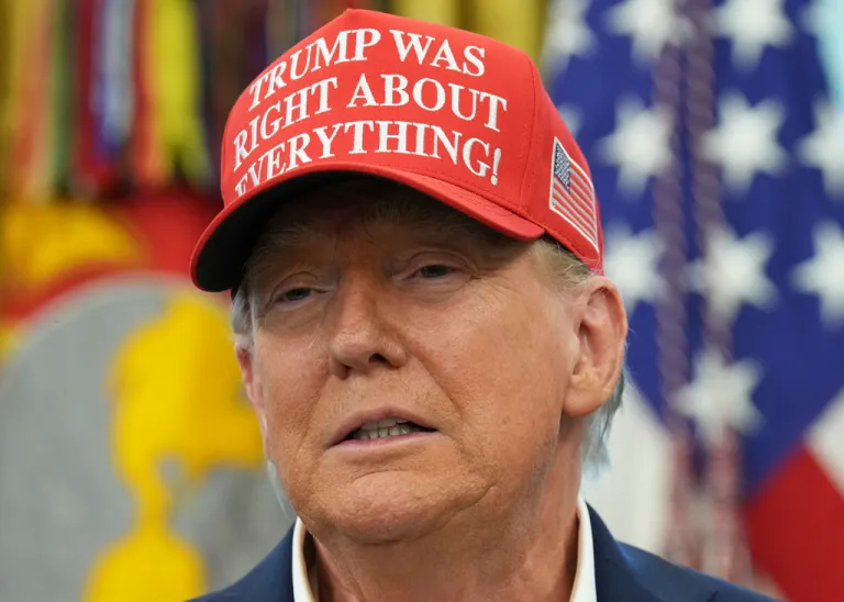 President Donald Trump speaks in the Oval Office of the White House, Friday, Aug. 22, 2025, in Washington.