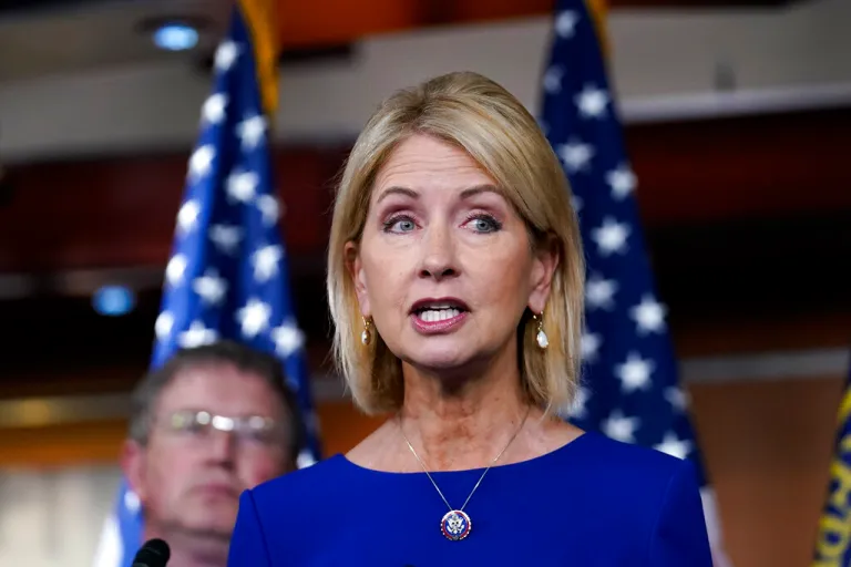 Rep. Mary Miller, R-Ill., speaks at the Capitol in Washington, June 8, 2022.