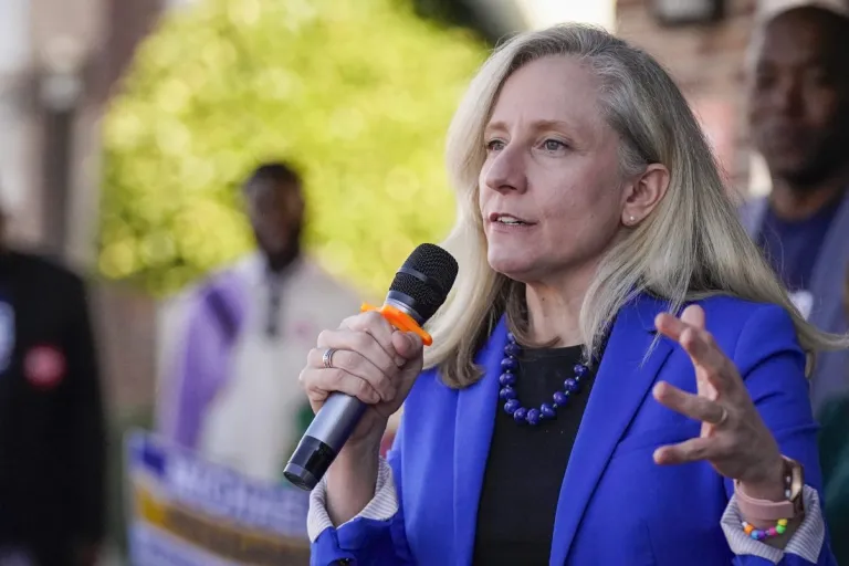Rep. Abigail Spanberger, D-Va., speaks at a campaign rally on Nov. 4, 2023, Virginia Beach, Va. Spanberger has announced she will run in 2024 for Virginia governor.