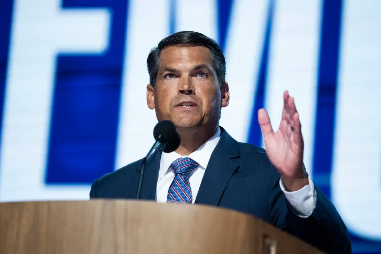 Geoff Duncan, former Lt. Gov. of Georgia, speaks on the third night of the Democratic National Convention at the United Center in Chicago, Ill., on Wednesday, August 21, 2024