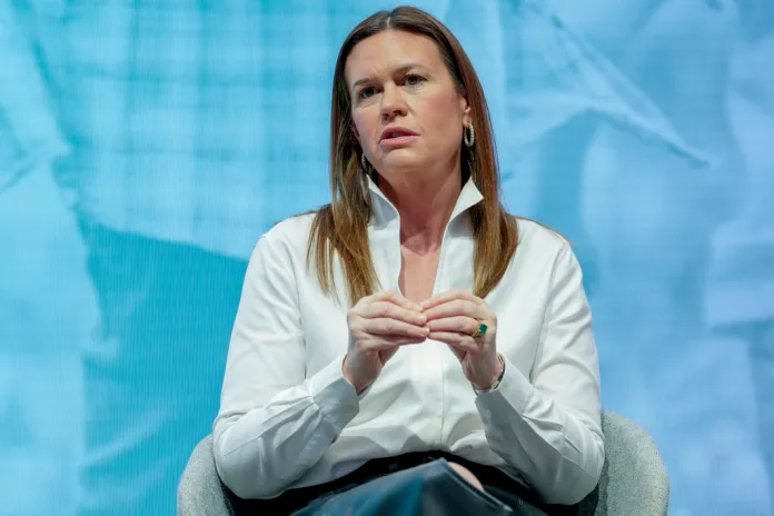 Arkansas Gov. Sarah Huckabee Sanders (R) attends the World Economic Forum Annual Meeting.