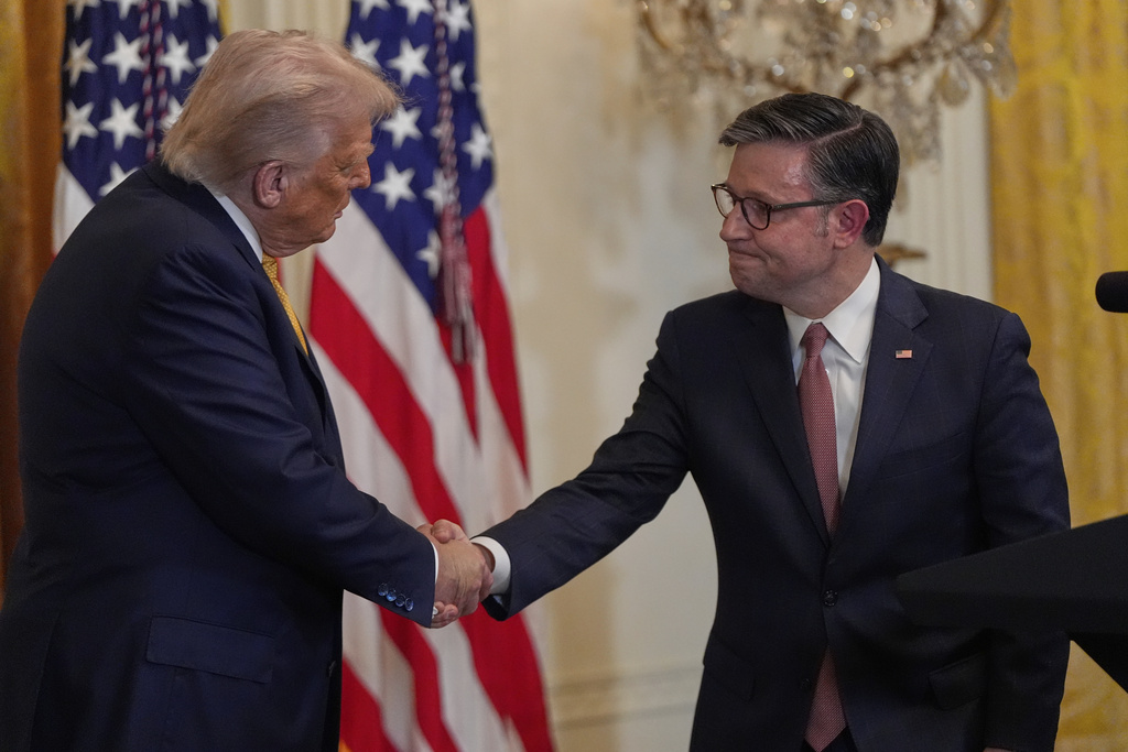 NextImg:Mike Johnson clarifies claim Trump was FBI informant against Epstein