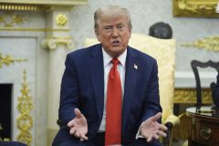 Trump dunks on Epstein file demands as ‘Democrat hoax’ during victim press conference