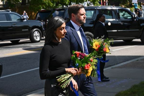 JD and Usha Vance met with protesters at Annunciation Church visit