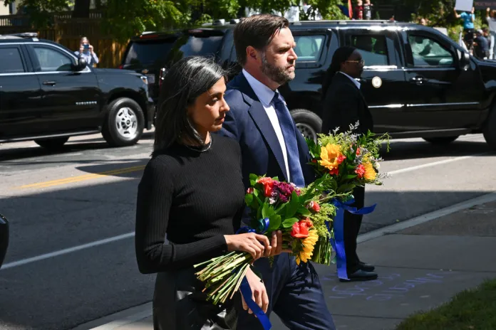 JD Vance and Usha met with protesters at Annunciation Church visit