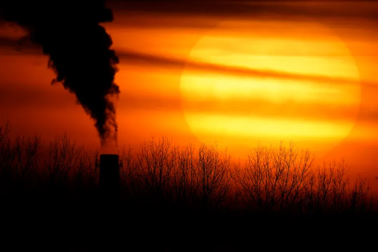 Emissions from a coal-fired power plant.
