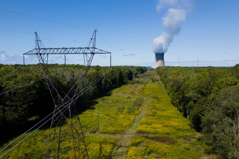 Energy transmission lines are connected to Nine Mile Point Clean Energy Center nuclear power plant and the James A. FitzPatrick Nuclear Power Plant in Scriba, N.Y., Monday, Sept. 8, 2025.