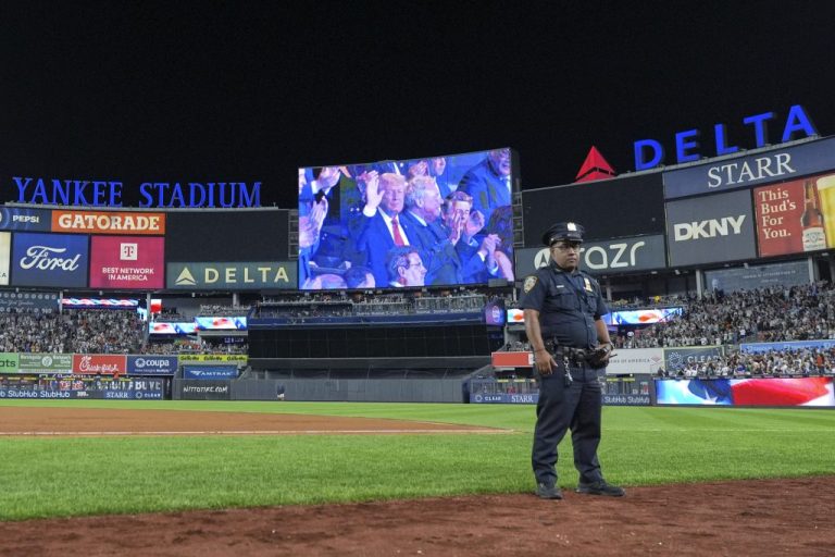 Police during Yankee's game that Trump attended
