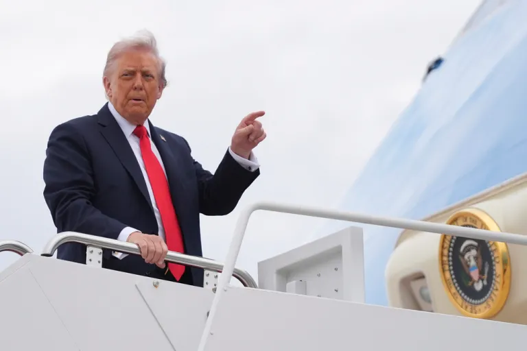 President Donald Trump boards Air Force One, Tuesday, Sept. 16, 2025, in Joint Base Andrews, Md.