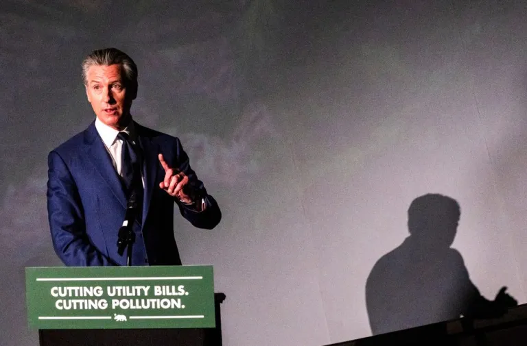 California Gov. Gavin Newsom signing a climate and energy legislative package.